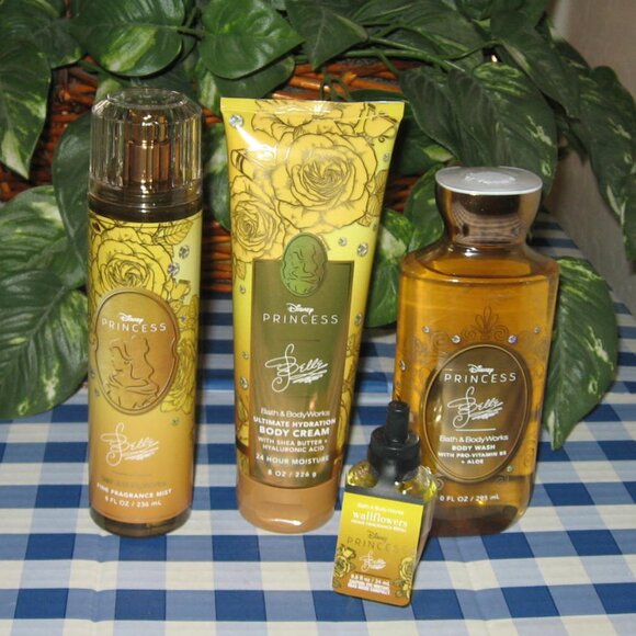 BBW Disney Princess Belle Body Wash Mist Lotion & Wallflower Refill Lot of 4 New